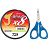 Шнур DAIWA J-Braid X8E-W/SC 0,22мм 300м chartreuse + ножницы 40002967